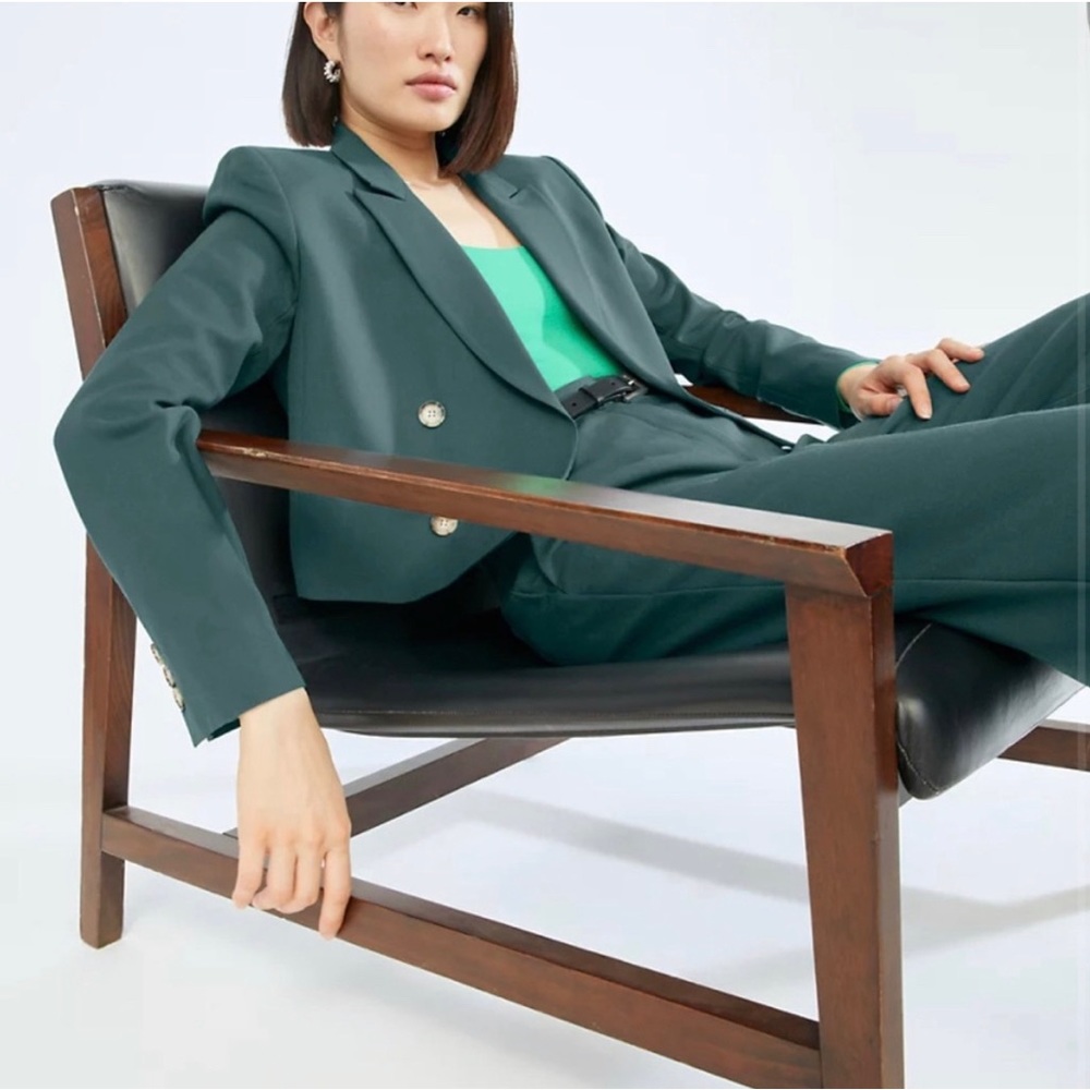 Green Cropped Babaton Blazer